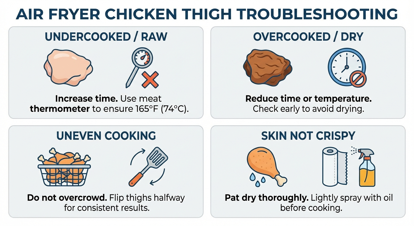 Common air fryer chicken thigh problems and solutions visual guide