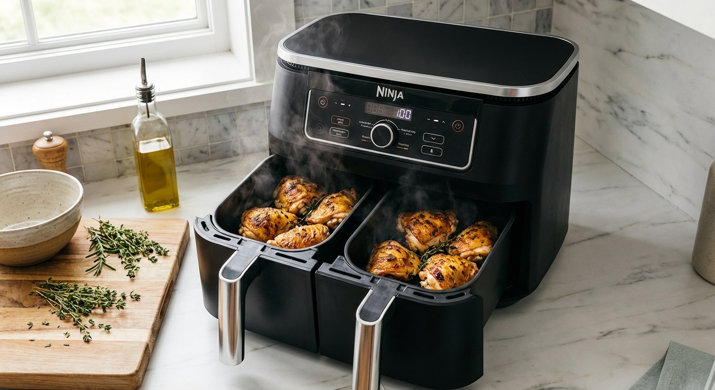 Ninja Foodi DualZone air fryer 8-quart for chicken thighs