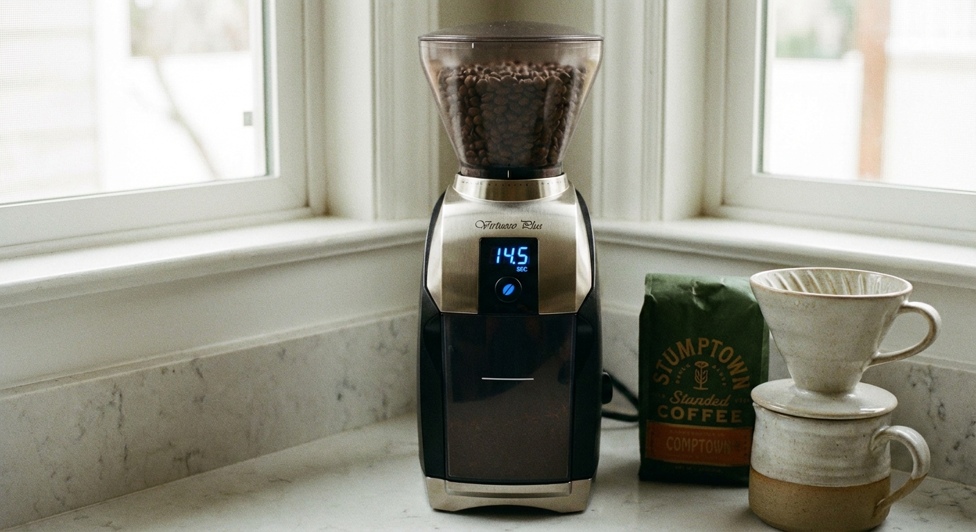 Baratza Virtuoso Plus coffee grinder with digital timer