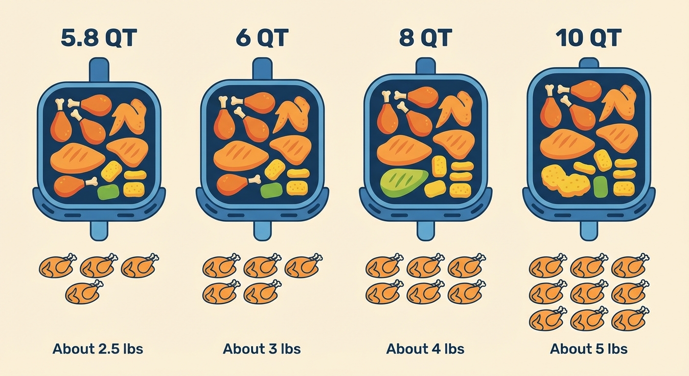A premium stainless-steel air fryer on a clean marble kitchen counter, basket pulled halfway out sh