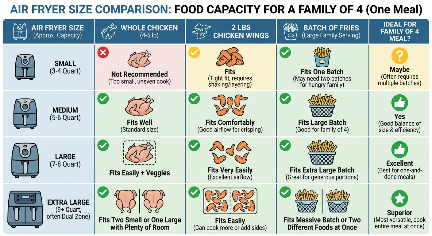 A close-up of hands cleaning a removable air fryer basket under running kitchen faucet water, soap